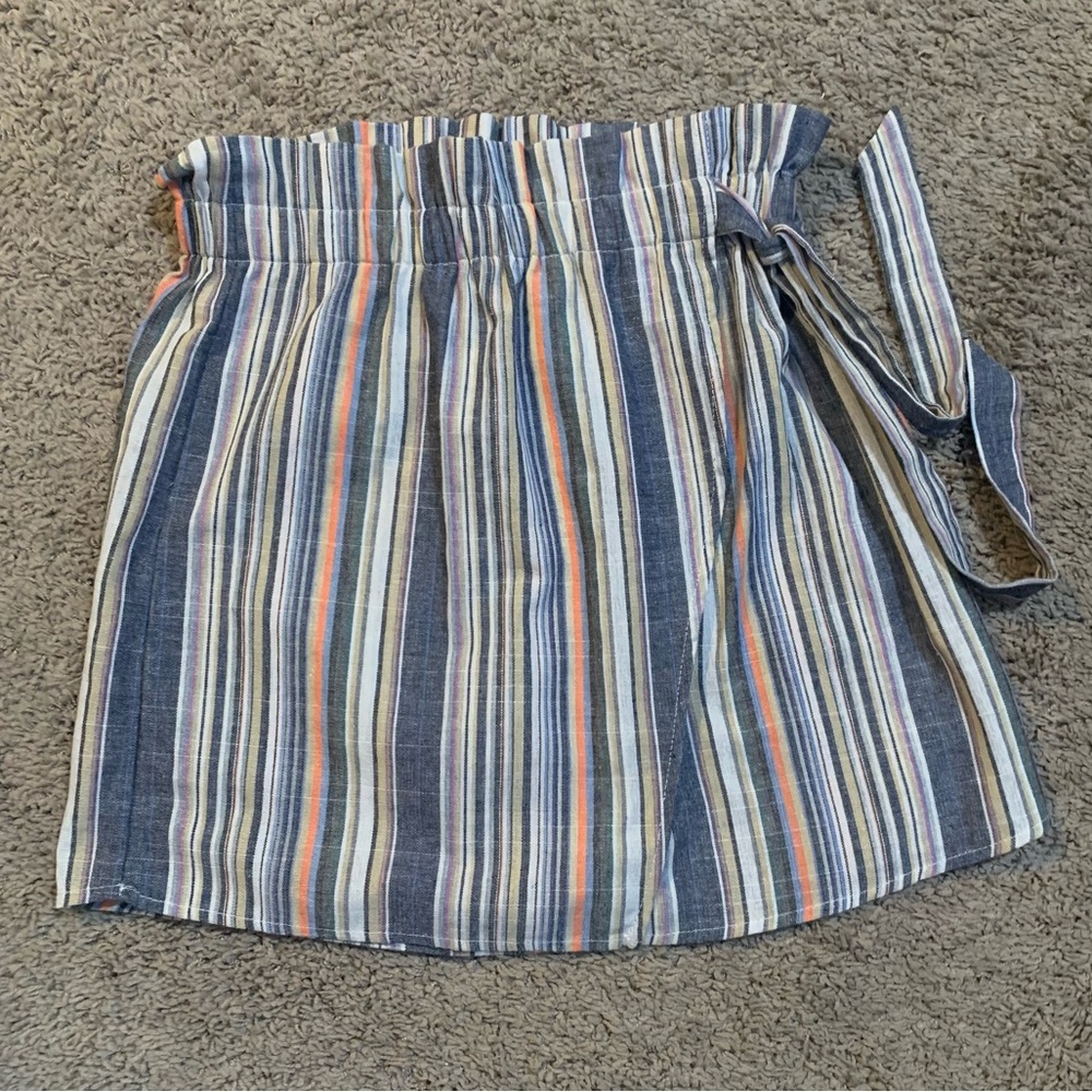Fashion on Earth Faux Wrap Striped Skirt Small